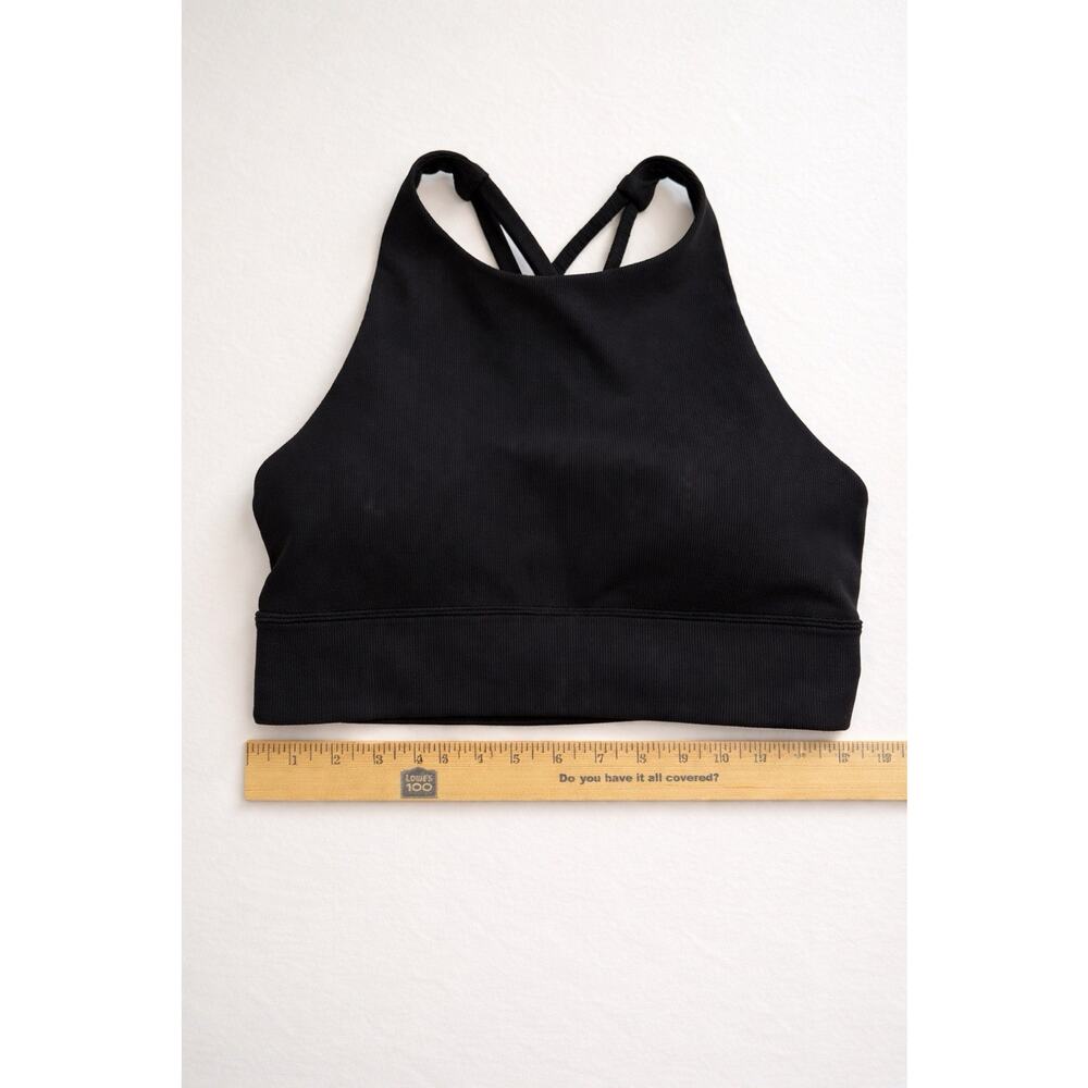Lululemon Black Ribbed Sports Bra Criss Cross Back Medium Support Size S - Picture 3 of 4
